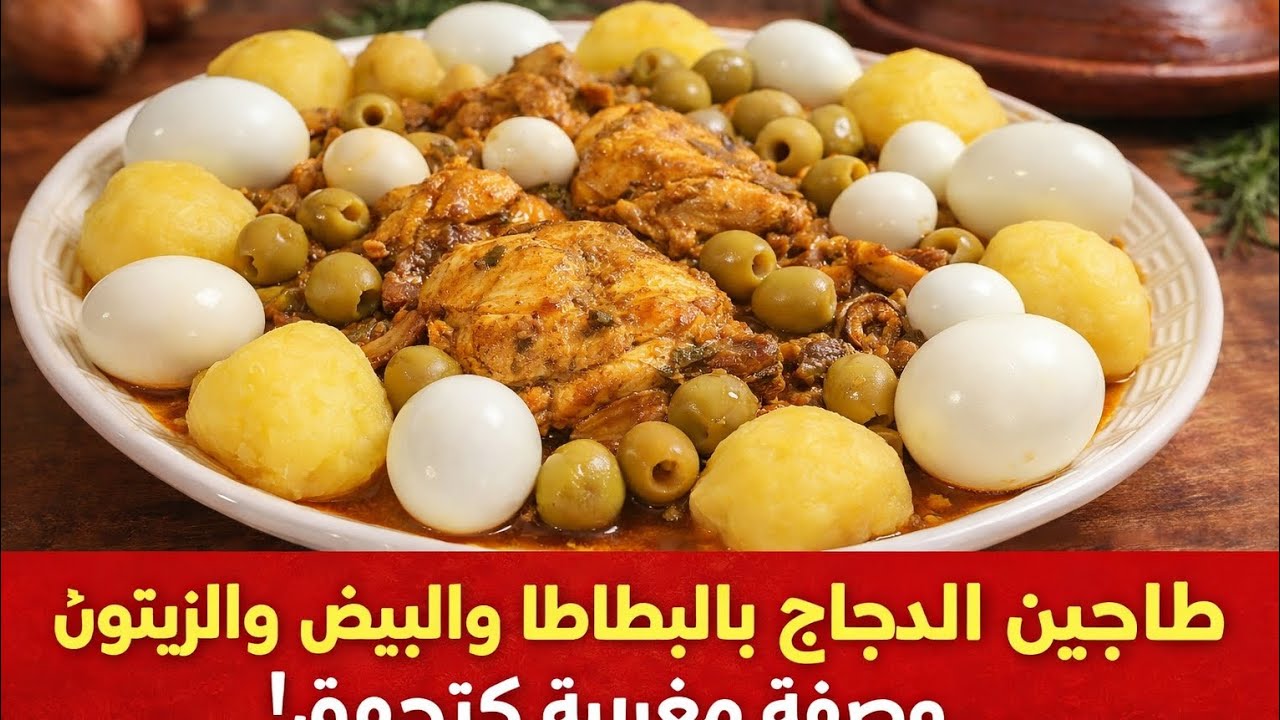 أشهى طاجين دجاج مغربي بالبيض والزيتون | غدا اقتصادي ولذيذ