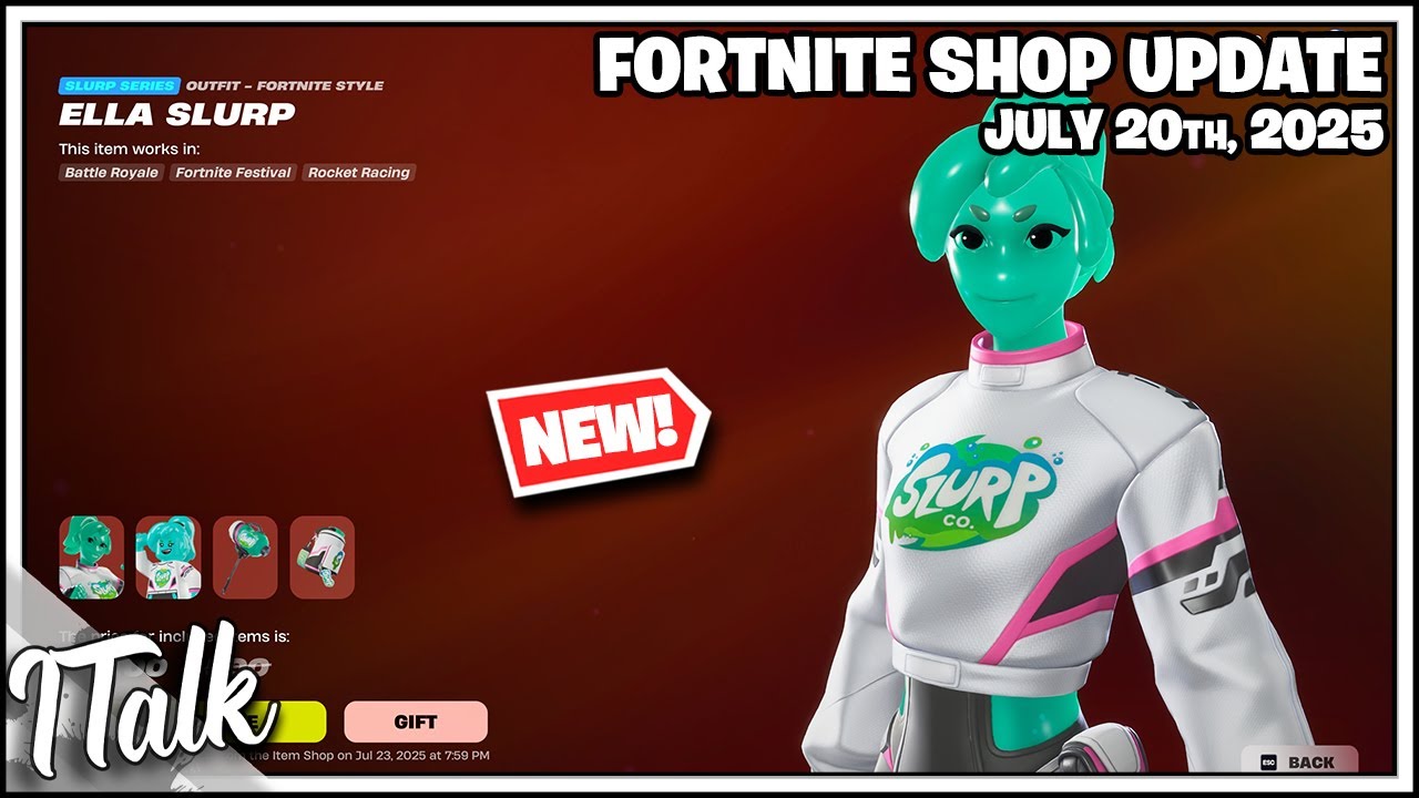 Fortnite Shop TWO *NEW* ICON EMOTES & ELLA SLURP SKIN! [July 20th, 2025] (Fortnite Chapter 6)