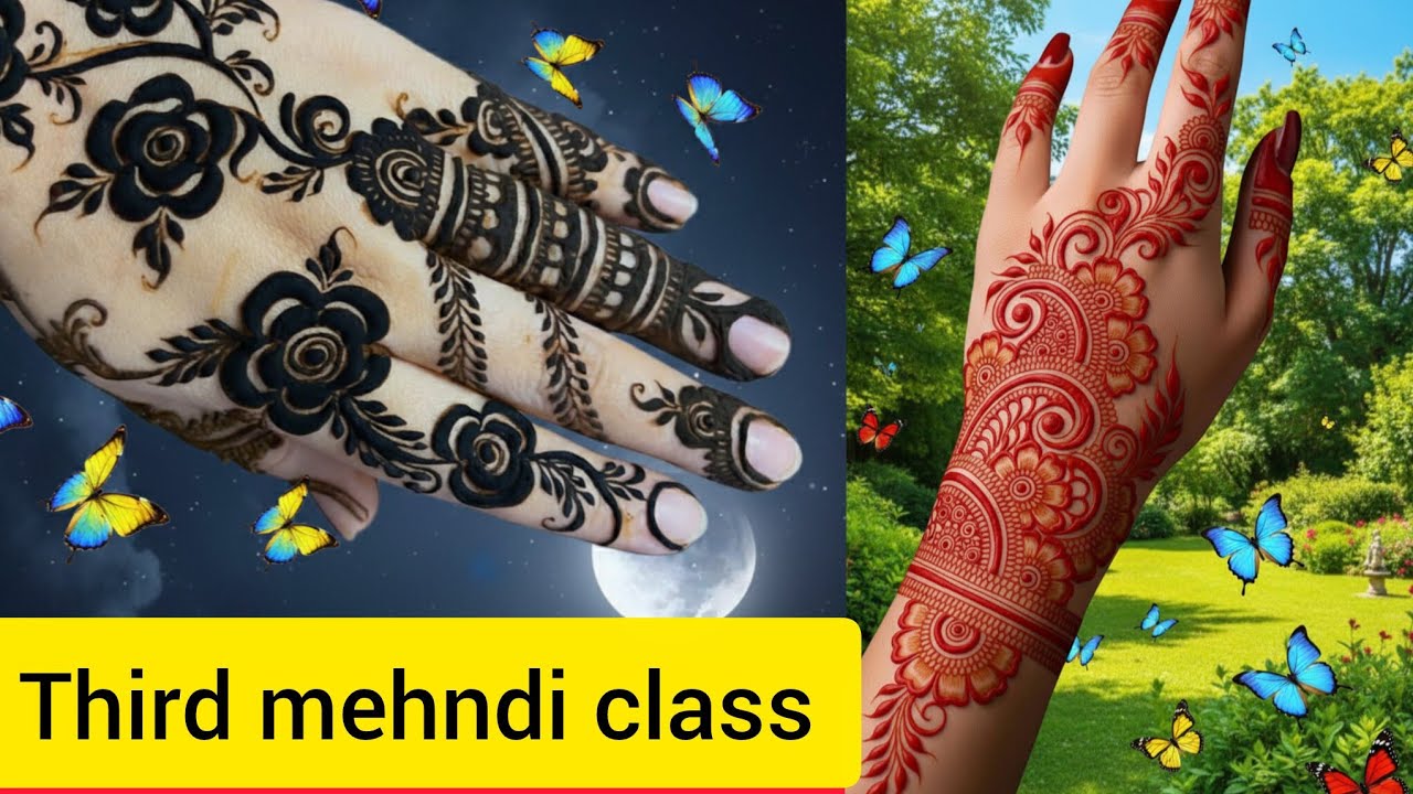 Third mehndi class #feel mehndi tutorial #mehndi  #hennatatto 