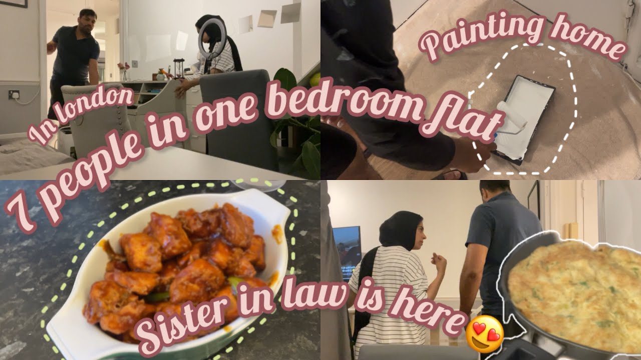 MANAGING 7 People In One BEDROOM FLAT!!🤯| SISTER-IN-LAW Is Here😍 | Painting, Chinese food, In London
