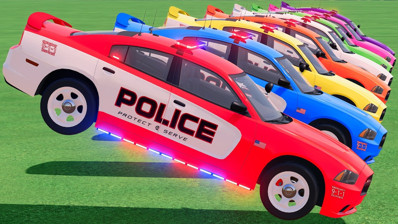 TRANSPORTING ALL POLICE CARS and AMBULANCE EMERGENCY VEHICLES WITH MERCEDES POLICE TRAIN ! #50 FS22