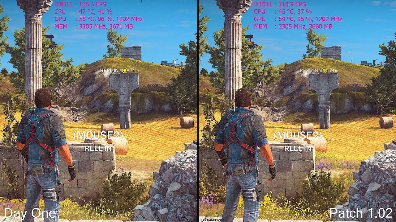 Just Cause 3 Pc Patch 1.02 Vs Day One Frame Rate Comparison - GTX 980 TI
