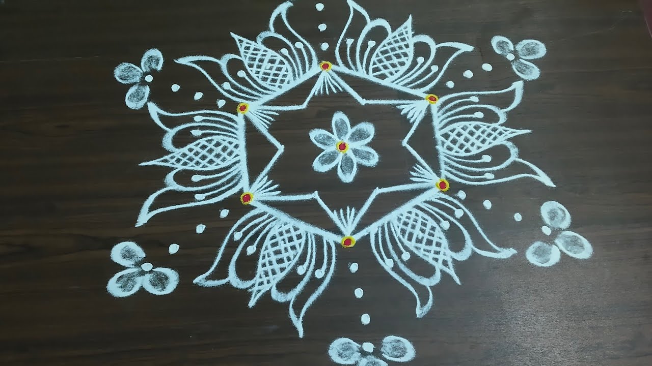 5*3Dots simple& easy rangoli koolam for festival🌺#rangolidesign#koolamvideo#viralvideo 