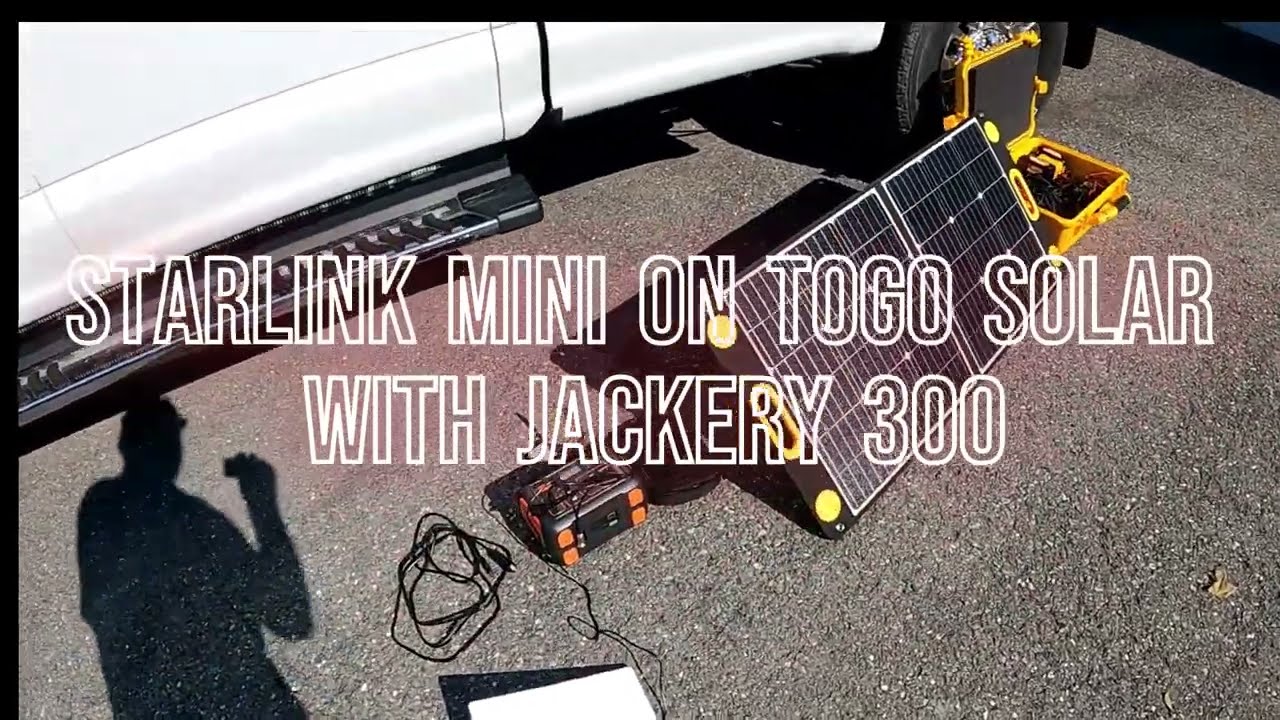 STARLINK MINI BATTERY POWERED - TOGOPOWER SOLAR WITH JACKERY 300 BATTERY PACK
