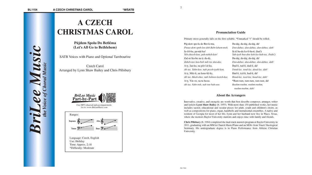A Czech Christmas Carol (BL1154) arr. Lynn Shaw Bailey and Chris Pillsbury