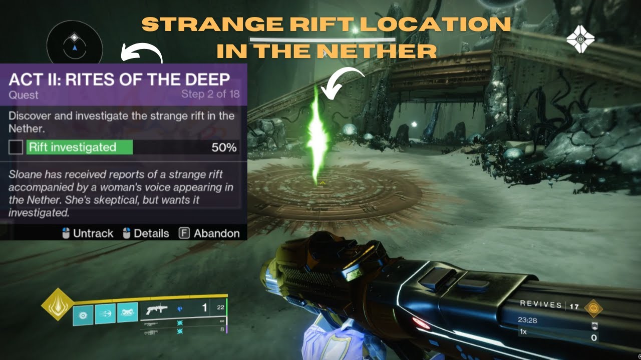 Destiny 2 - Discover and investigate the strange rift in the nether | Act II Rites of the Deep Quest