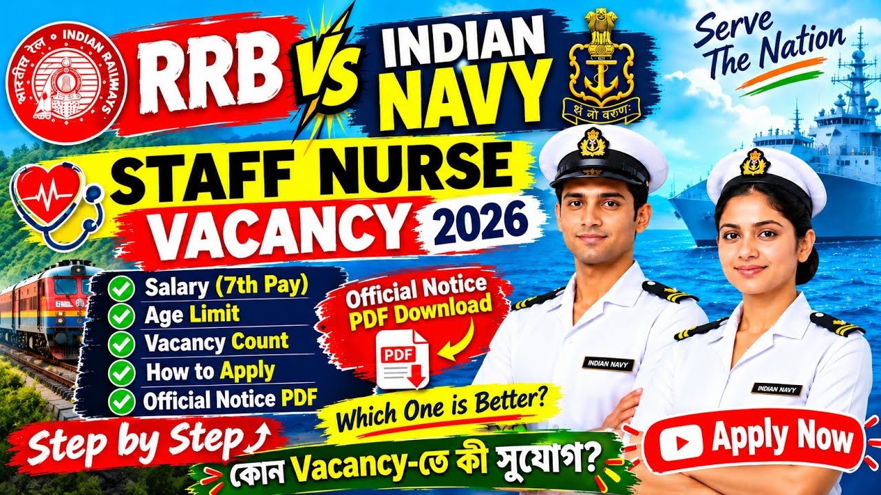 🔥RRB Staff Nurse Vs Indian Navy vacancy 2026 |💥RRB Staff Nurse |💥 Indian Navy staff nurse vacancy