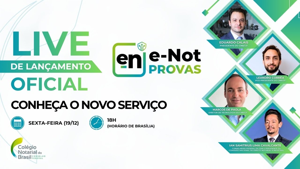 Live de lan&ccedil;amento: Conhe&ccedil;a o novo servi&ccedil;o E-not Provas
