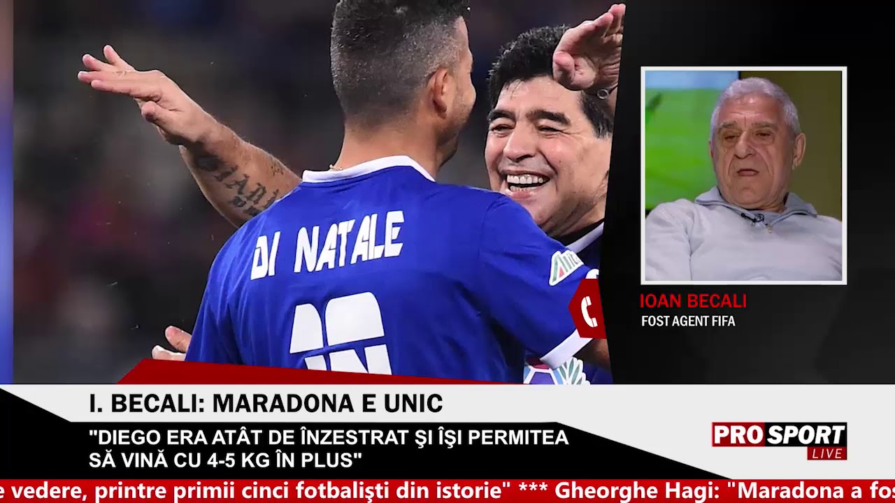 Giovanni Becali: ”Maradona m-a impins cand i-am adus aminte de meciul Romaniei cu Argentina