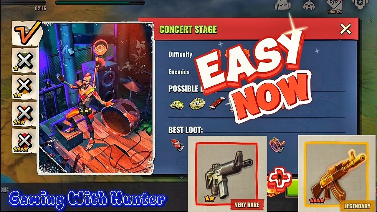 Days After: Concert Stage:Difficulty Level 0* (Easy Now) #daysafter #survival#zombiesurvival