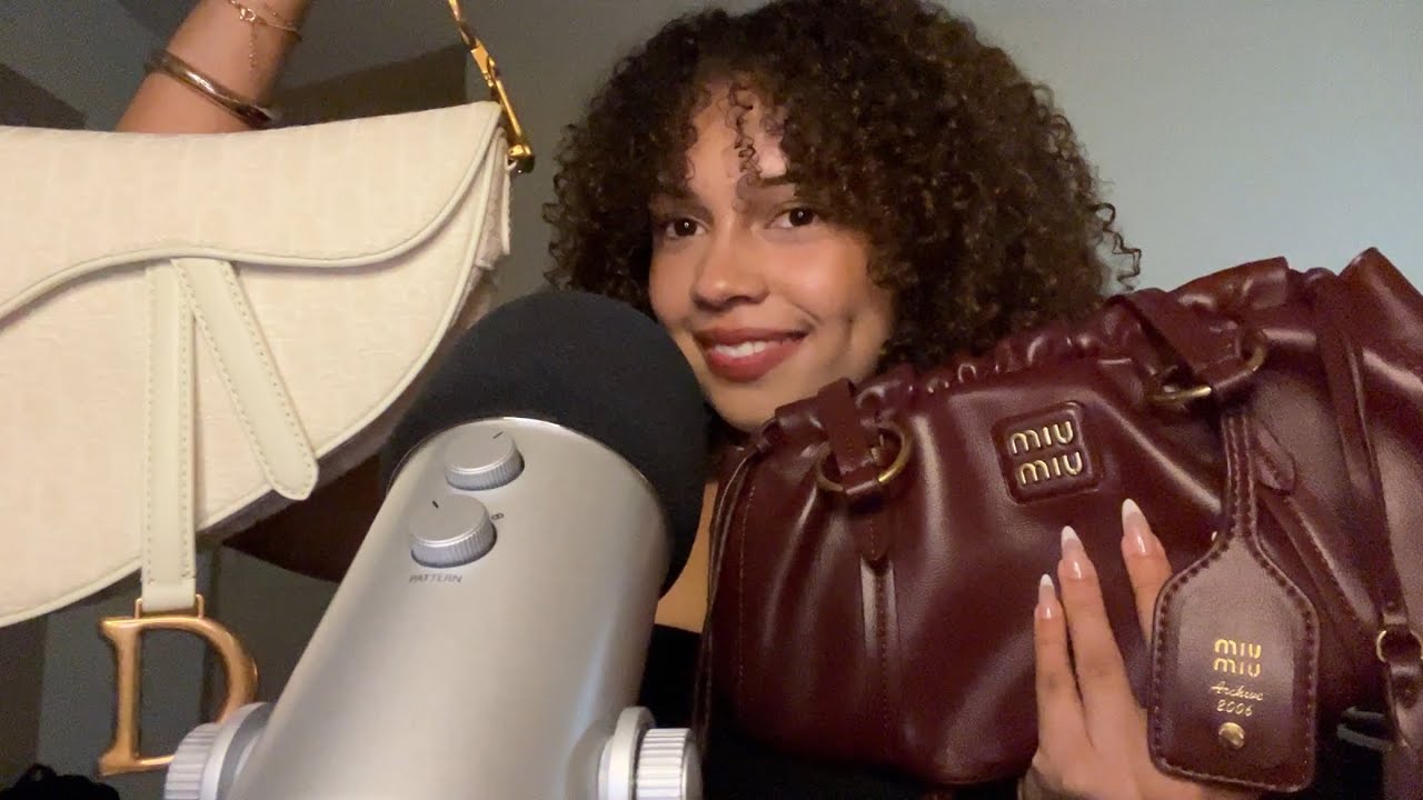 ASMR show & tell of my purse collection 👜 (fabric scratching, leather tapping, whisper rambles)