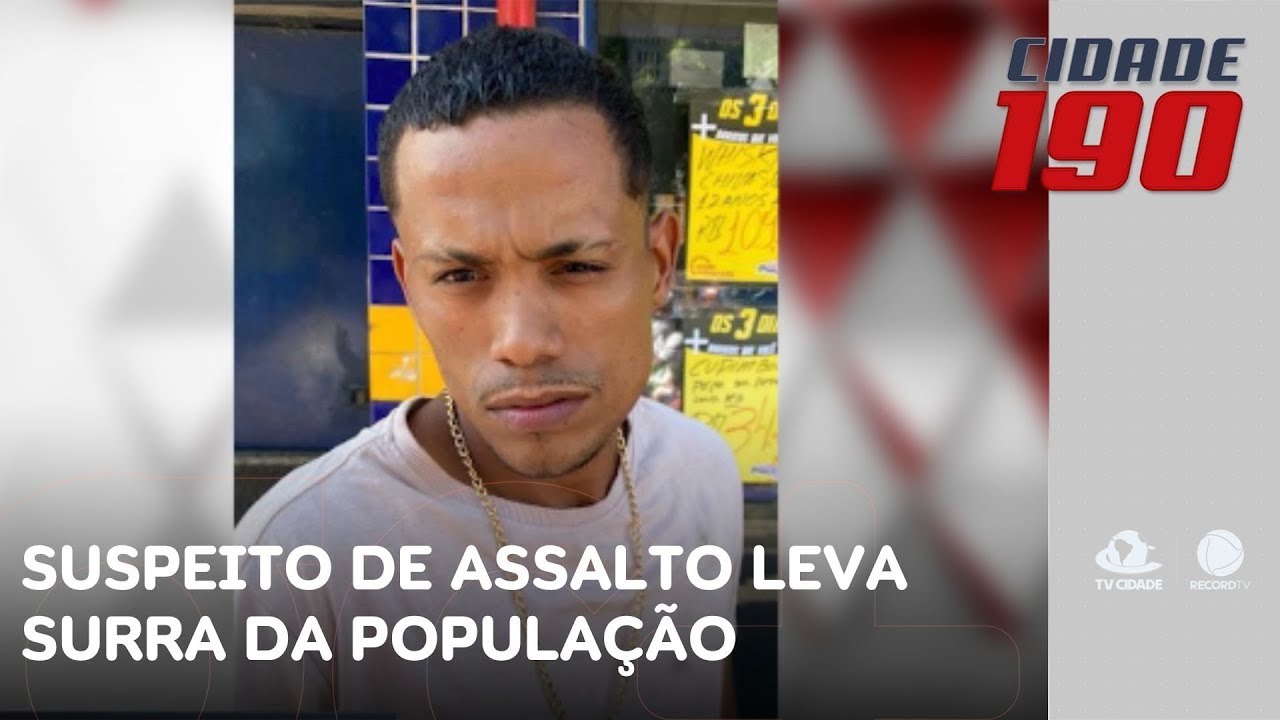 Suspeito de assalto é capturado pela população e leva surra; polícia chegou e o salvou | Cidade 190