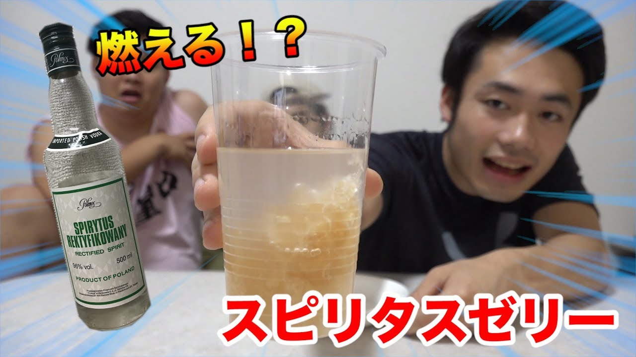 【強烈】スピリタスをゼリーにしたら燃えるのか試してみたらこうなった。