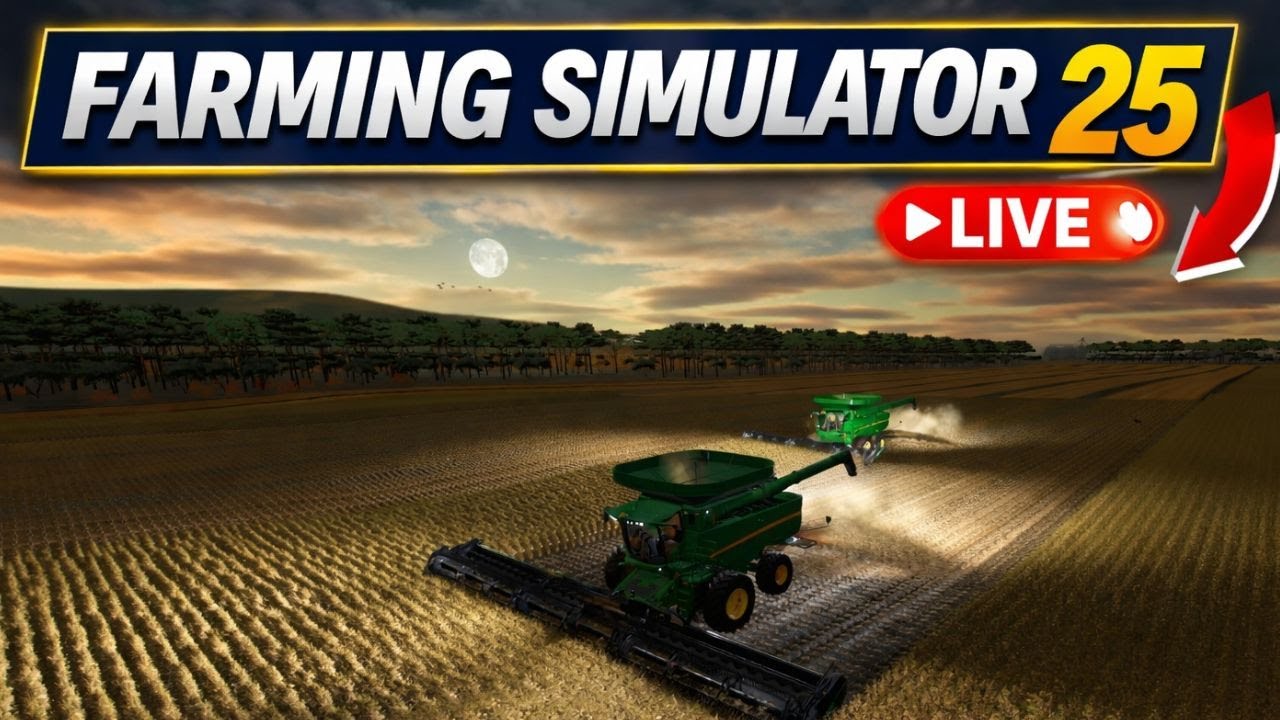 Harvesting Under the Moon 🌕 Soybeans LIVE | Farming Simulator 25