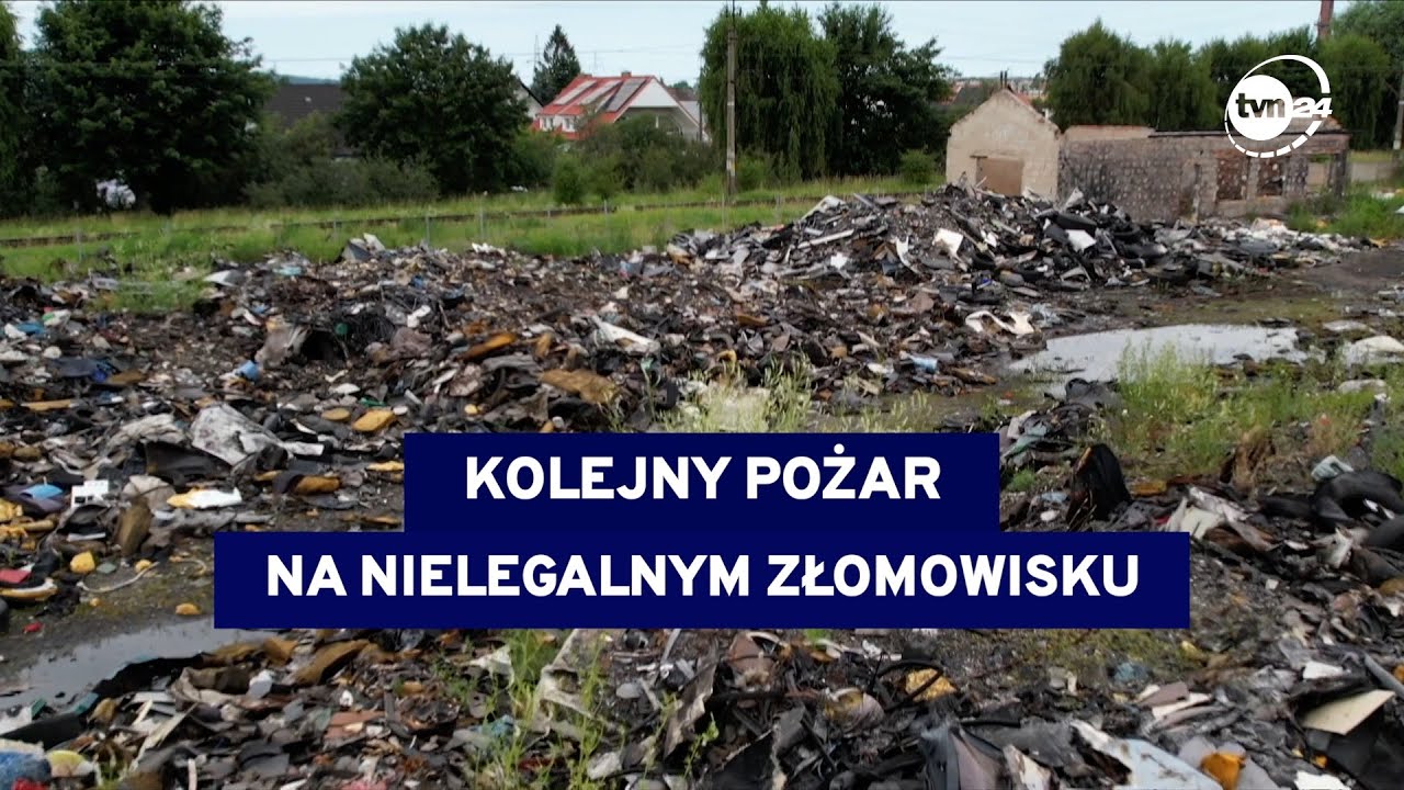 Seria pożarów na nielegalnym złomowisku w Lęborku@tvn24