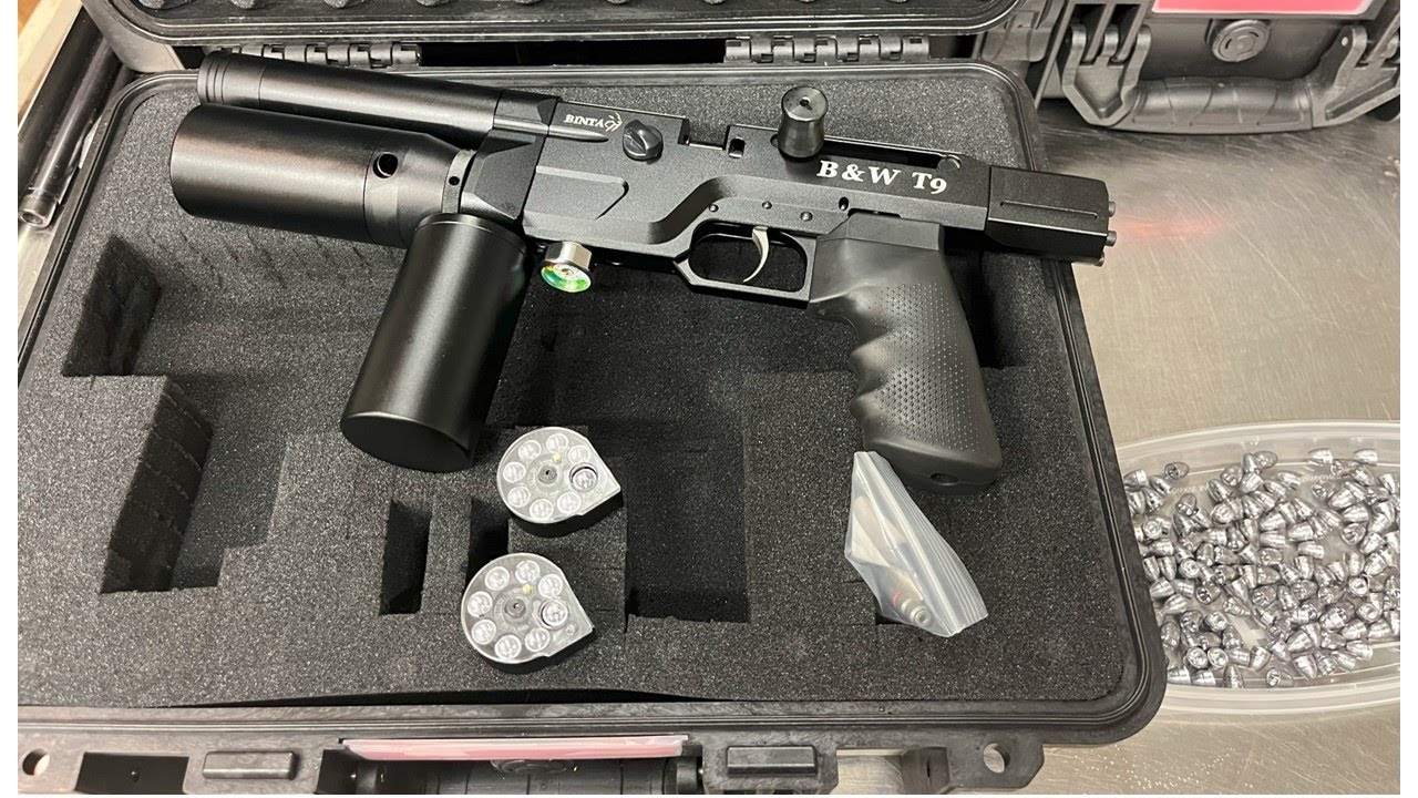 Bintac B&W T9 68gr hollow skirt pellet test by Texoma Precision Pellet VID150