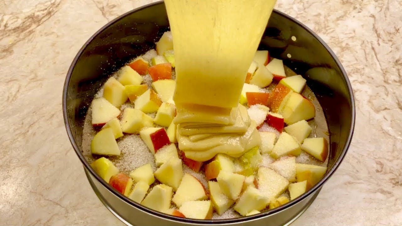 Легкий и вкусный яблочный пирог за 5 минут, полезно и быстро