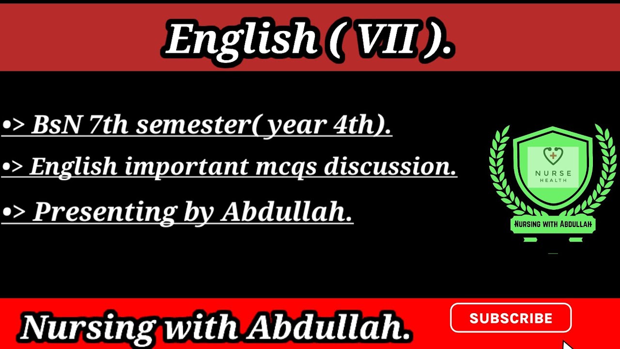 English important mcqs discussion in urdu| Bsn 7th Semester | English mcqs in urdu|