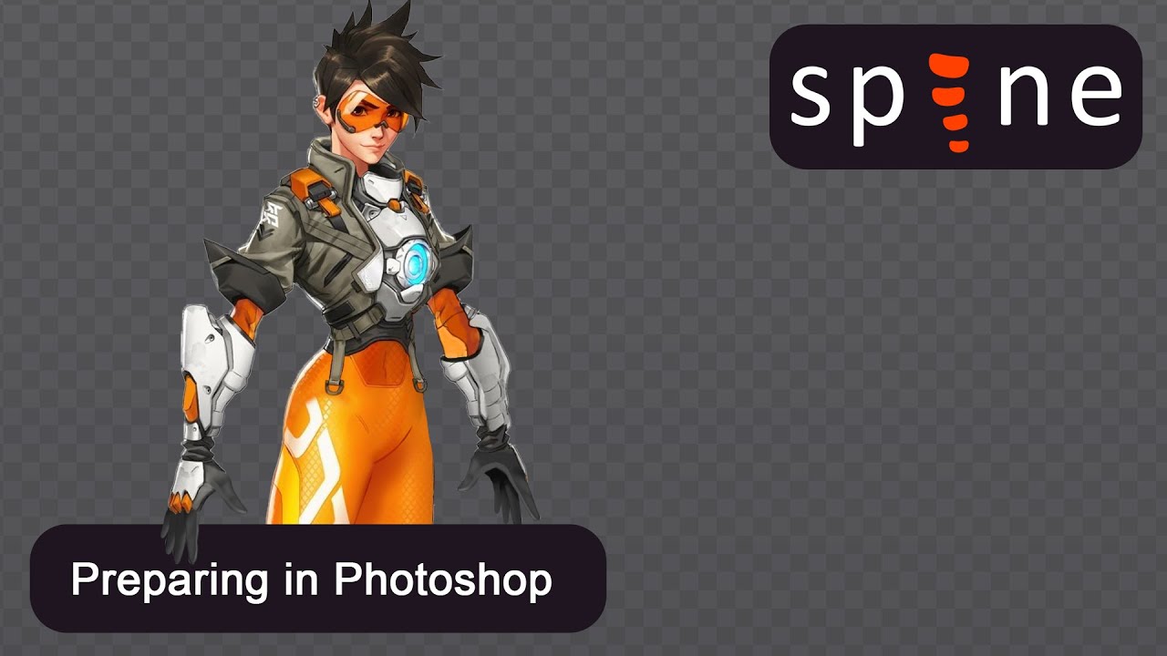 Spine 2D Туториал : Трассер (Overwatch) Часть 1: Подготовка в фотошопе