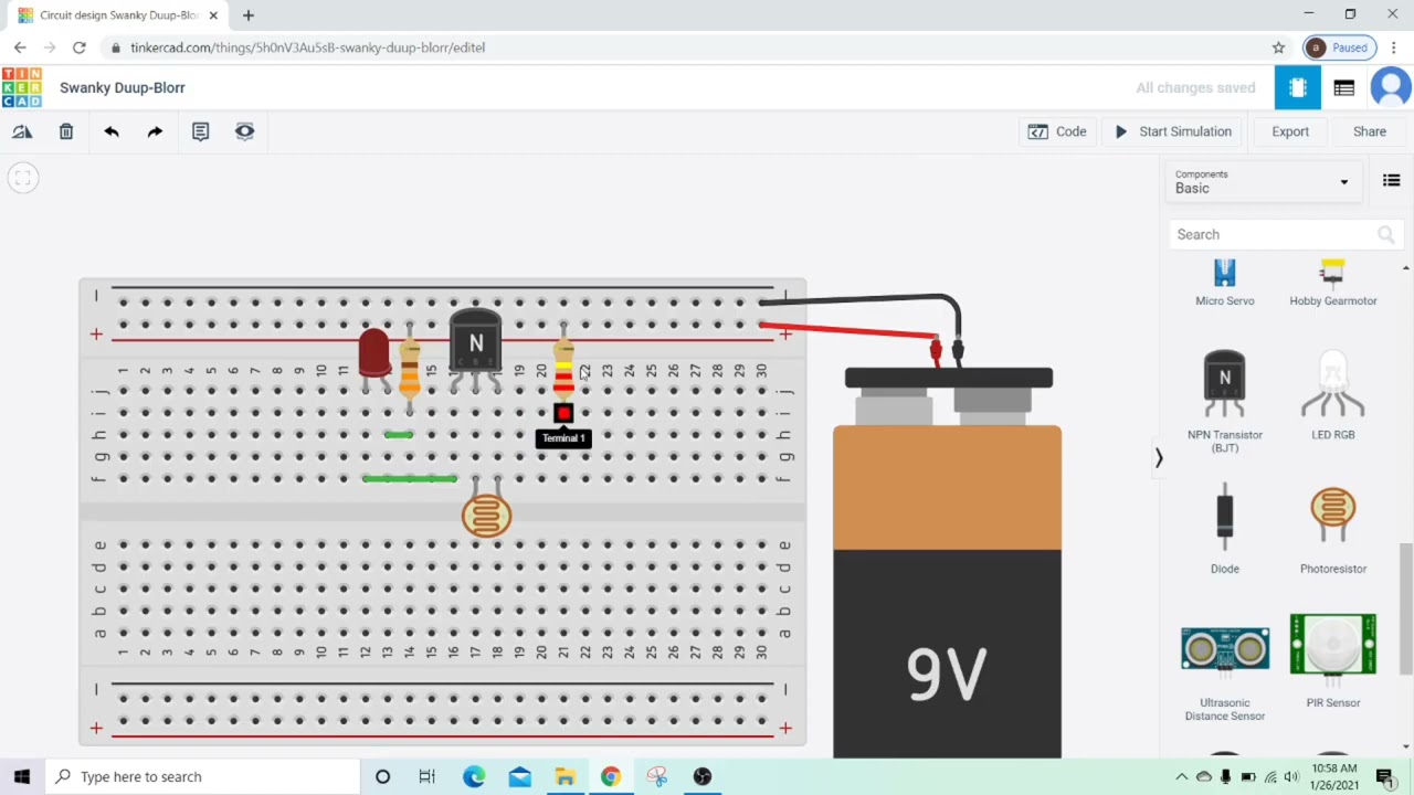 HOW TO MAKE AUTOMATIC STREET LIGHT USING LDR|BC547|STEP-BY-STEP|TINKERCAD|BEST PROJECT FOR BEGINNERS