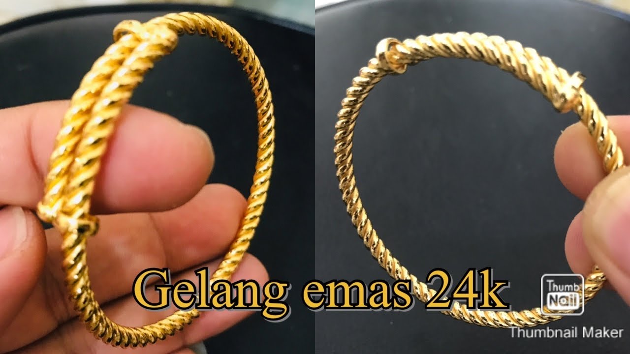 Gelang emas 24k, model pilin, kadar 99%, gold bracelet making.