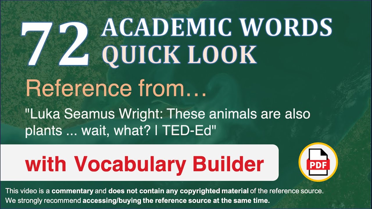 72 Academic Words Quick Look Ref from 