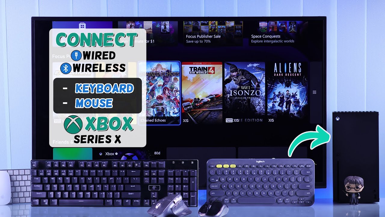 Connect Keyboard and Mouse to Xbox Series X! [How to Wired or Wirelessly]
