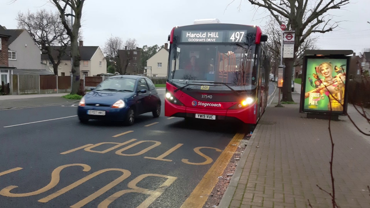 FRV. London Bus Route 497. Harold Hill, GD - Harold Wood - Harold Hill GD. YW19VUC. 37540. E200MMC.