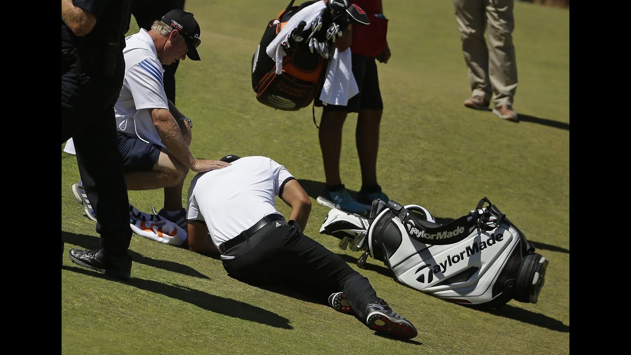 Jason Day Collapses with Vertigo (actual footage HD) - June 19th 2015