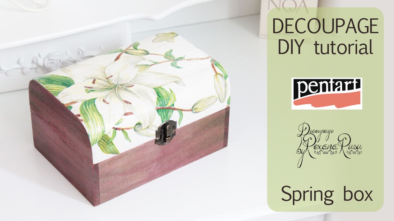 How to decoupage on wood - DECOUPAGE TUTORIAL - DIY spring box