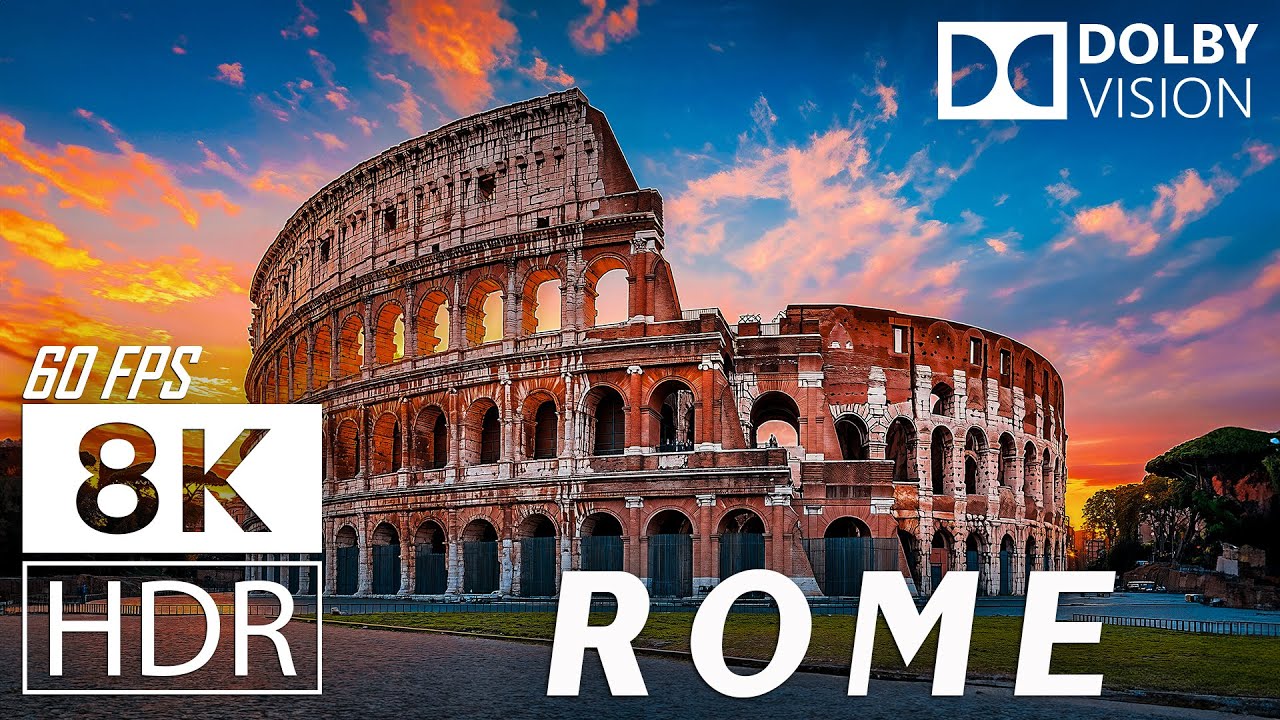 РИМ, ИТАЛИЯ 🇮🇹 | Видеозапись с дрона 8K HDR (ИИ)