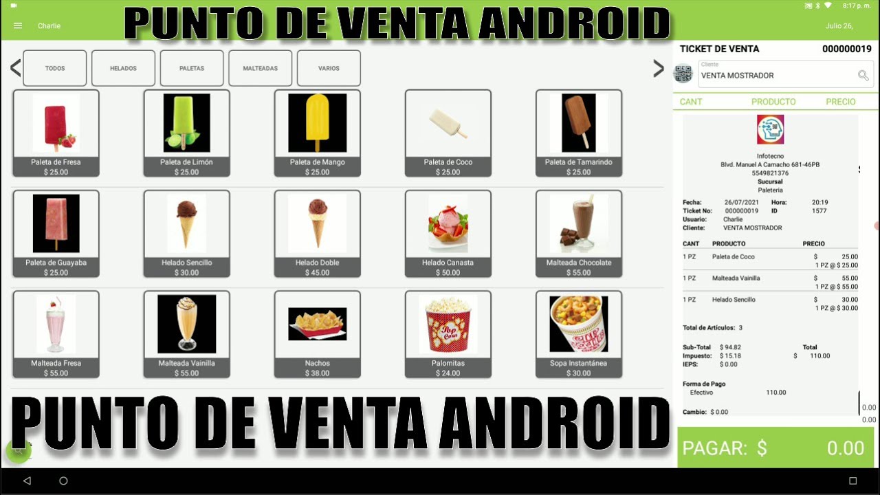 Aplicación para Punto de Venta Android para Diferentes Giros o Tipos de Negocios