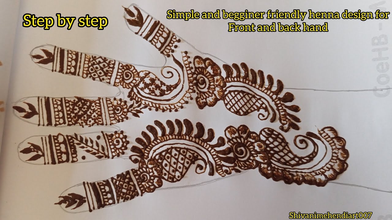 Simple & Easy Mehndi Design for Front and Back Hand | Step by Step | Beginner Friendly