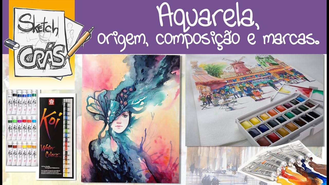 Aquarela (aguarela), origem, composição e marcas - Sketch Crás