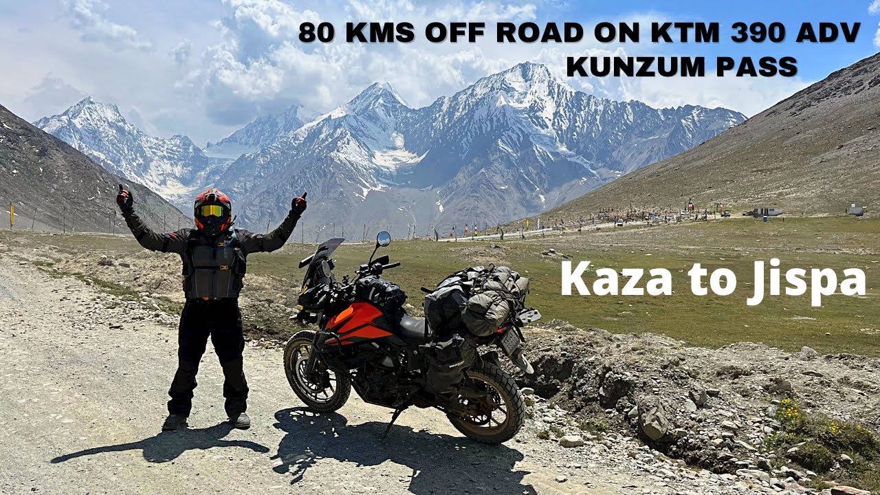 80 kms of Off road on KTM 390 Adventure in Spiti, Kaza to Jispa - Water crossing - Extreme off Road