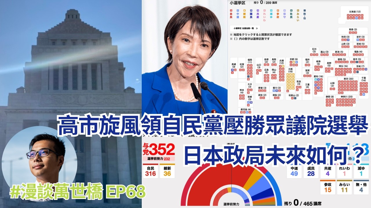【#漫談萬世橋 】EP068 - 高市旋風領自民黨壓勝眾議院選舉　日本政局未來如何？（廣東話直播）