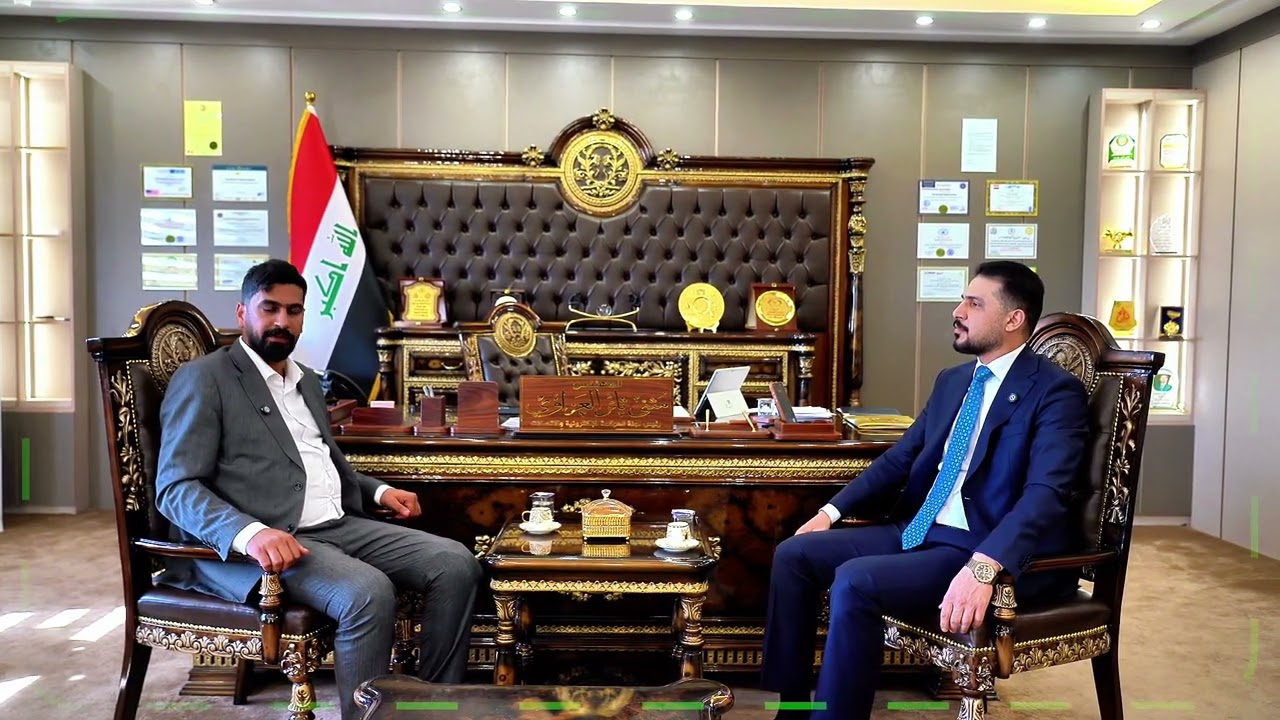المهندس مثنى ثائر العزاوي مع رئيس لجنة النفط والغاز الاستاذ صفاء الحجازي