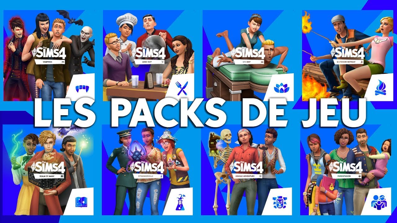 DÉTAIL DES PACKS DE JEU : LES SIMS 4