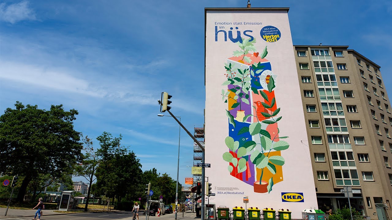 IKEA Wien Westbahnhof - Wanddesign Hollandstra&szlig;e