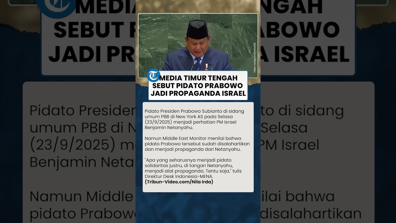 Heboh Media Timur Tengah Sebut Pidato Presiden Prabowo di Sidang PBB Malah Jadi Propaganda Israel