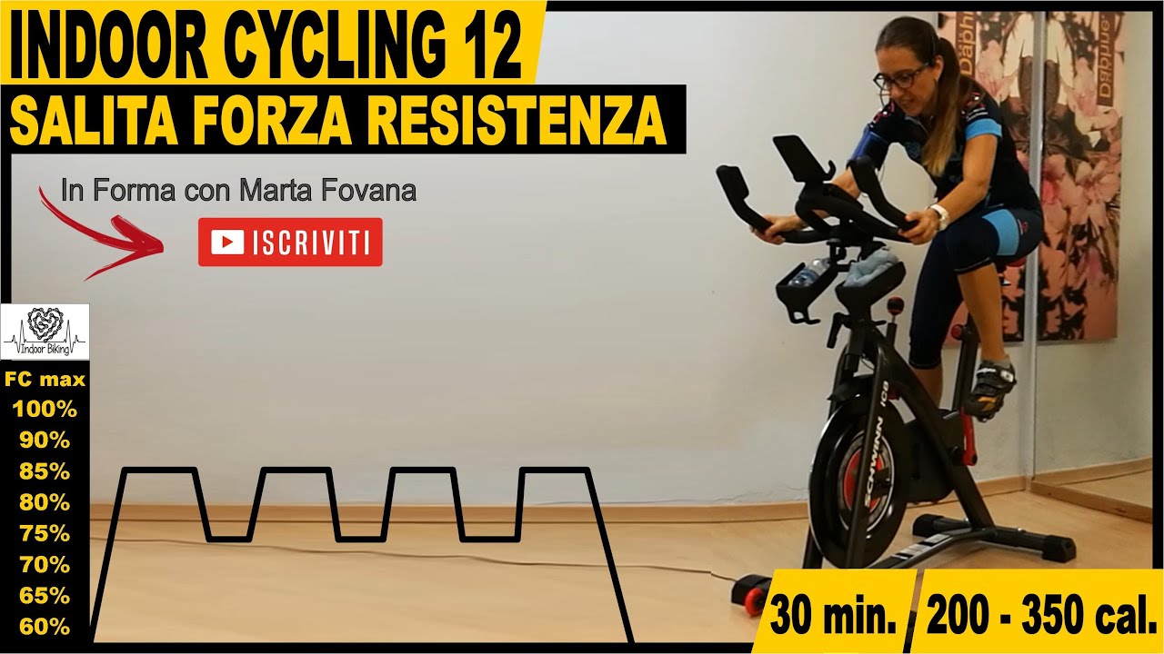 Indoor Cycling Workout - SALITA FORZA RESISTENZA 60 RPM  - Lezione Completa Spinning 30 min. 12