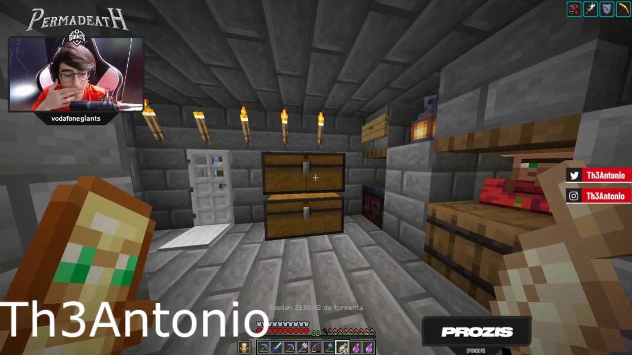 PERMADEATH Th3Antonio REACCIONA a la MUERTE De MrCarlosnoob Permadeath [Día 20]
