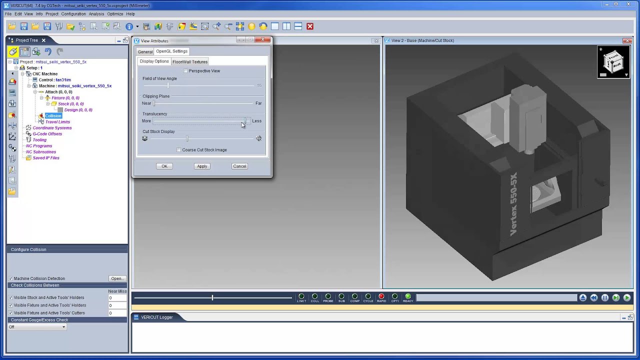 Creating a project template in VERICUT CNC simulation software