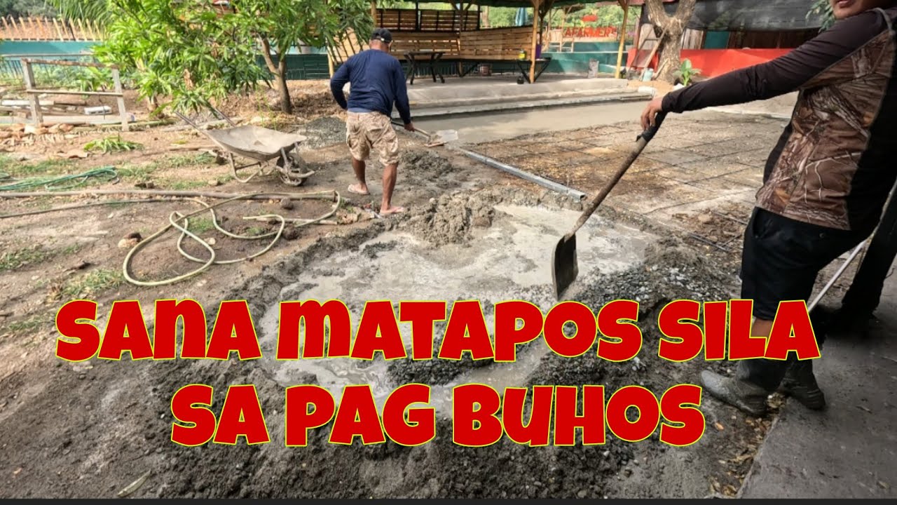 Pag semento sa harap ng bagong kubo | Sana matapos nila ang pag buhos