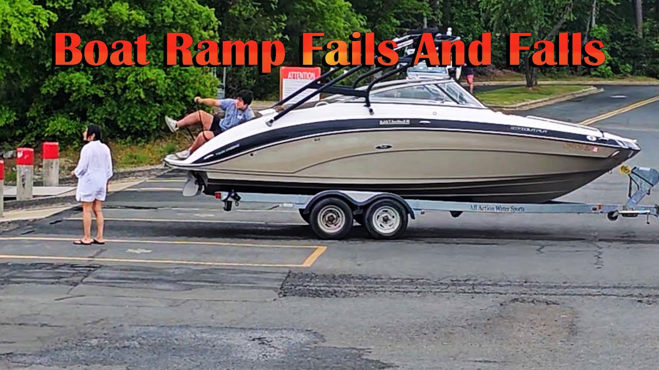 Boat Ramp Fails and Falls