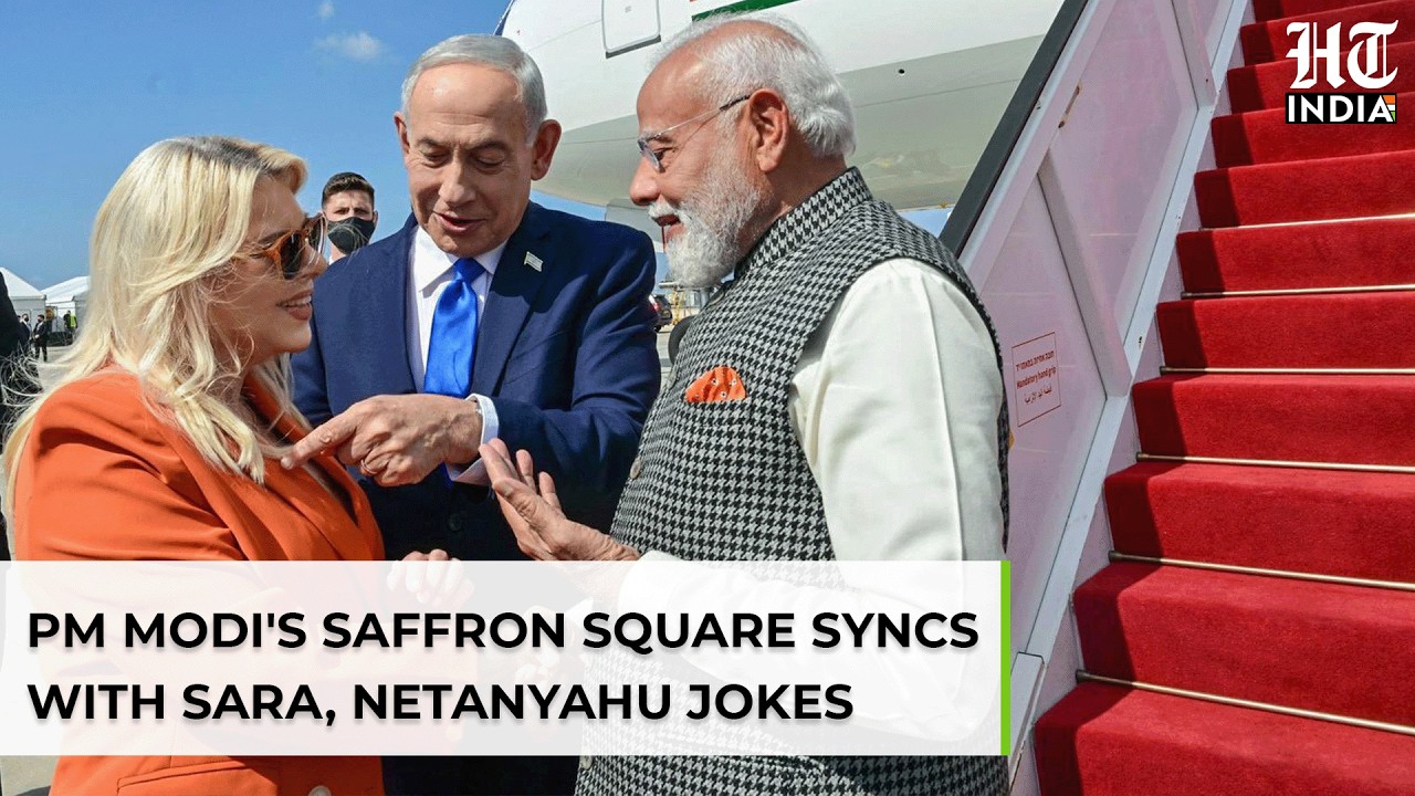 PM Modi's Pocket Square Steals The Show As Netanyahu Jokes 'It Matches My Wife!' In Israel Welcome