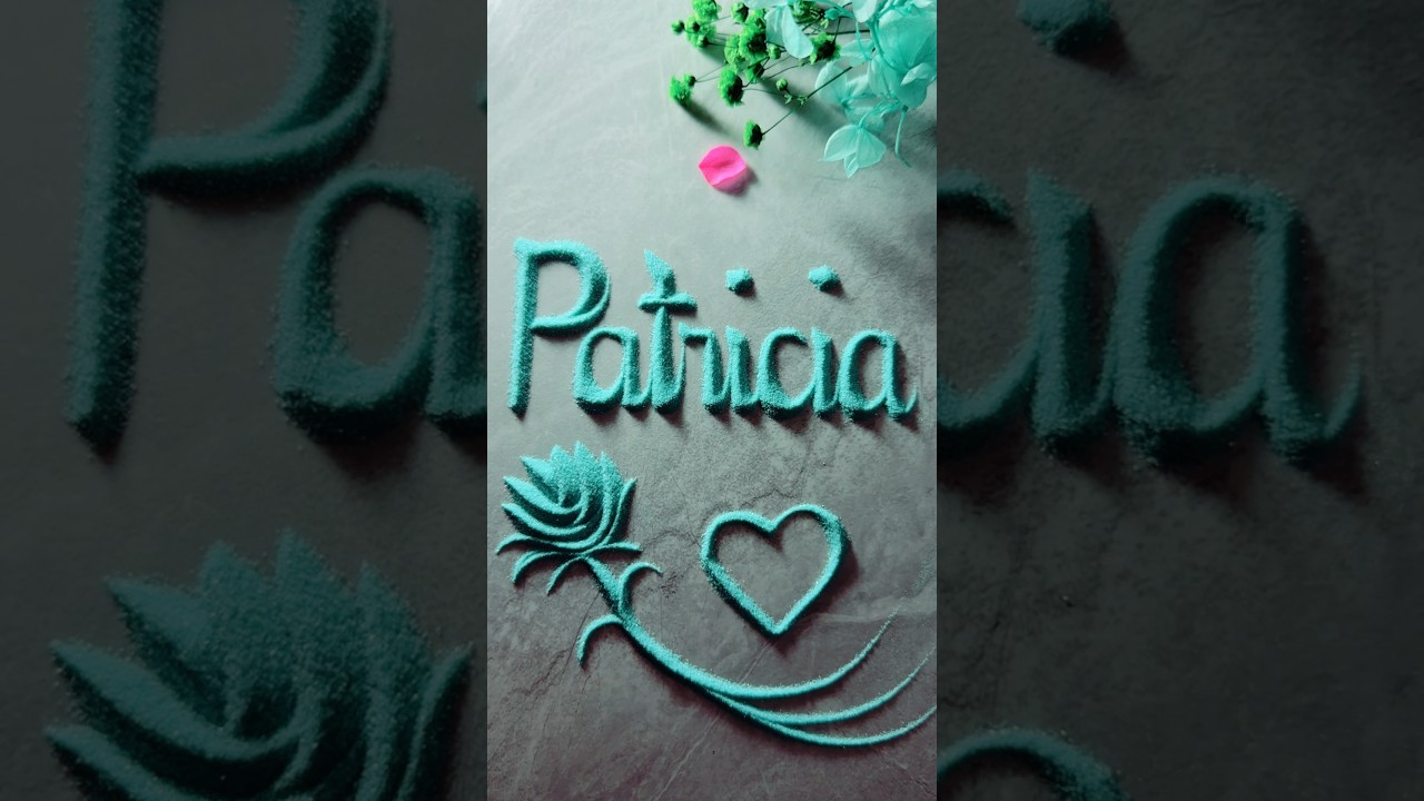 Patricia #sandscript #handwriting #nameinsand #calligraphy #satisfying #sandart #asmr #art #shorts