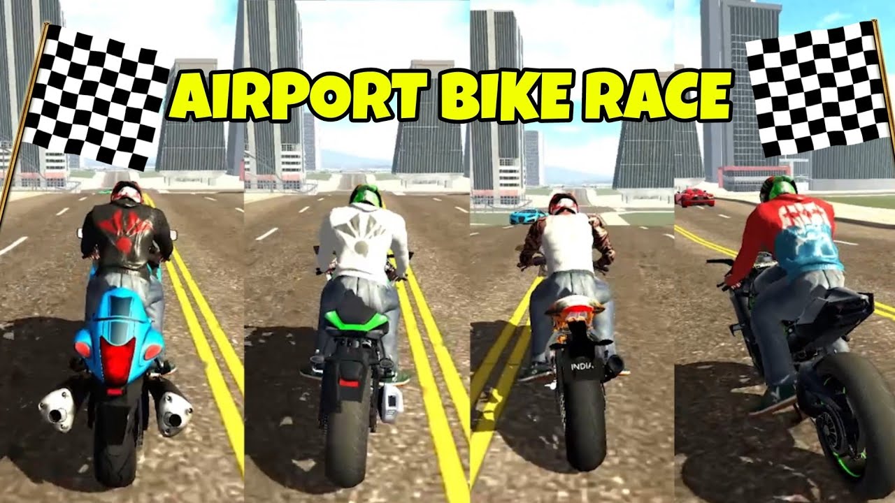 BIKE RACE NEAR AIRPORT🏍️ INDIAN BIKE DRIVING 3D STORIES