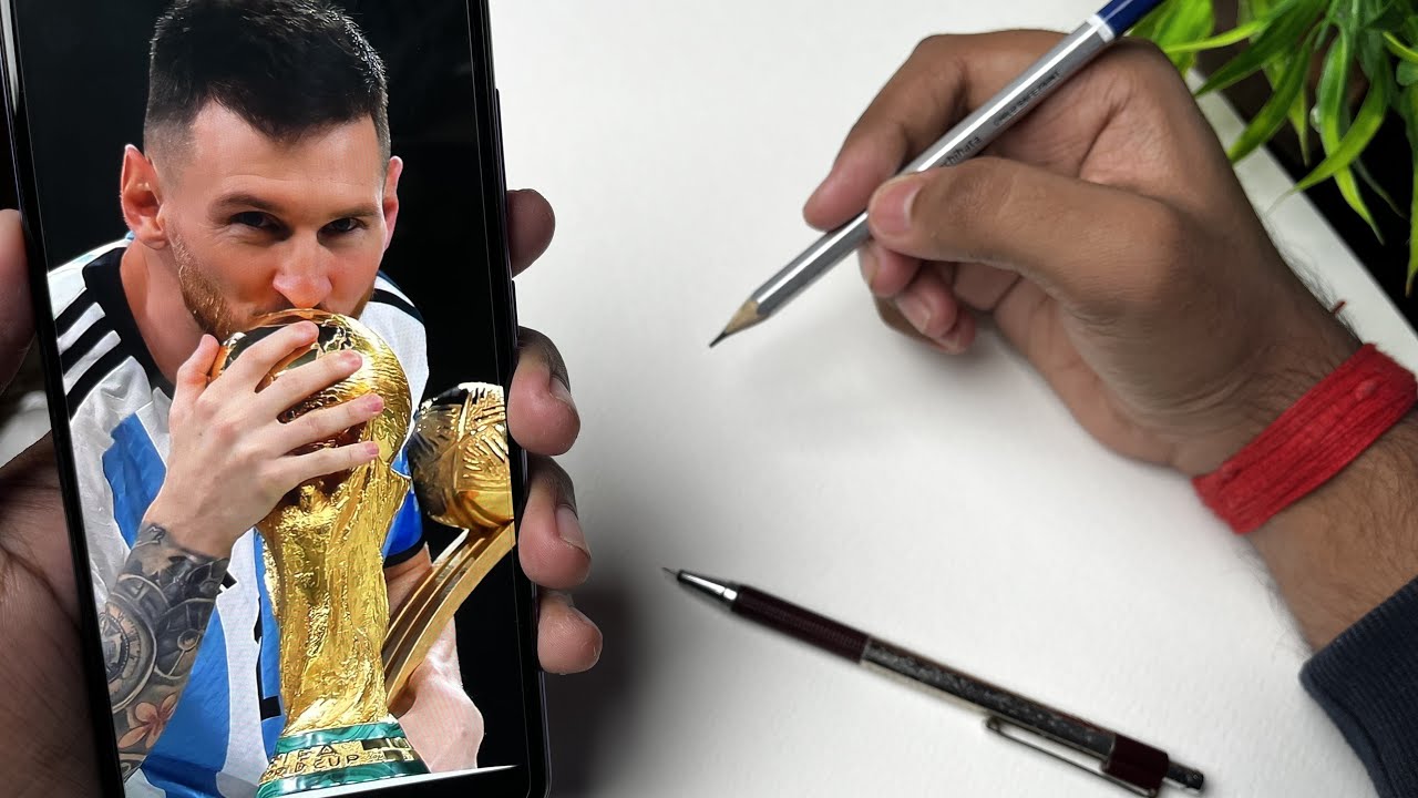 How to draw Lionel Messi , Messi drawing World Cup