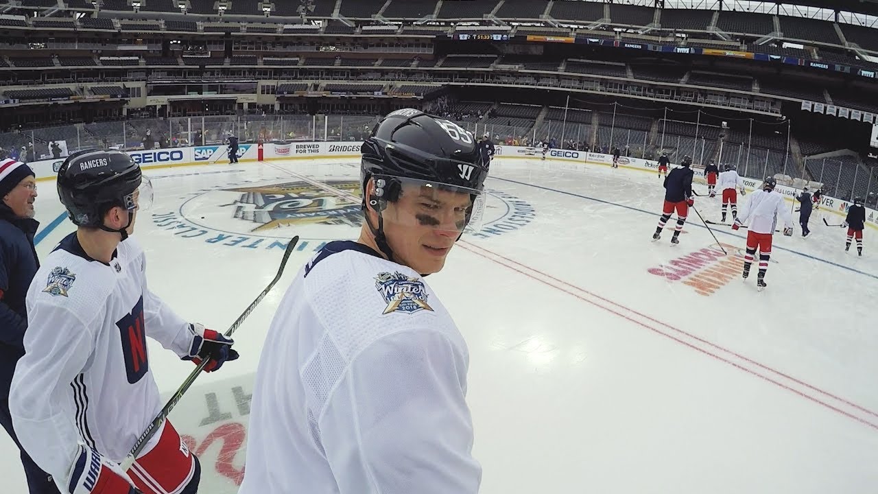 Rangers goalie Pavelec wears GoPro at Citi Field
